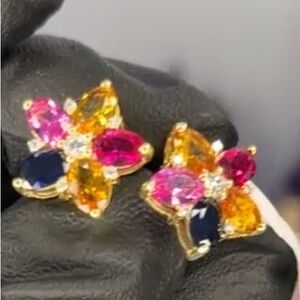 Colorful Flower Stud Earrings